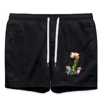 7 Jahre Alt Kinder Weihnachtsgeschenk Niedliche - Badeshorts - Schwarz - Vorne - AI Model Male 185 light (185cm)