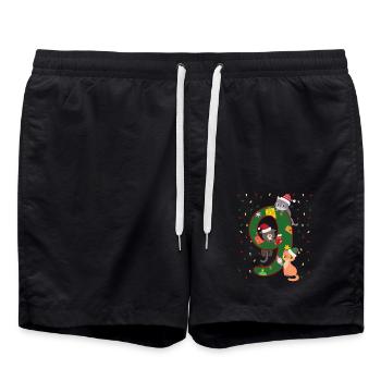9 Jahre Alt Kinder Weihnachtsgeschenk Niedliche - Badeshorts - Schwarz - Vorne - AI Model Male 185 light (185cm)