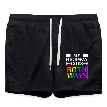 Mein Highway Geht In Beide Richtungen Lgbt - Badeshorts - Schwarz - Vorne - AI Model Male 185 light (185cm)