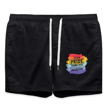 C’est une question de fierté que vous - Short de bain - noir - Devant - AI Model Male 185 light (185cm)