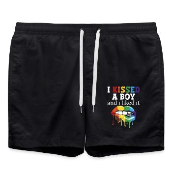 J’ai embrassé un garçon et ça m’a fait - Short de bain - noir - Devant - AI Model Male 185 light (185cm)