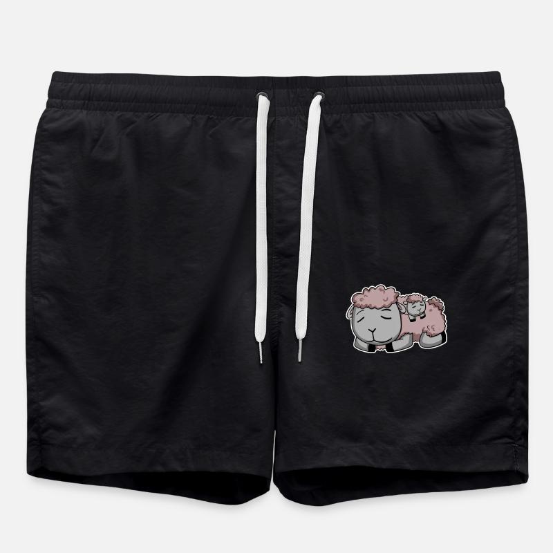 Moutons avec bébé moutons - Short de bain - noir