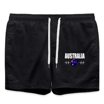 Australien Fußball - Badeshorts - Schwarz - Vorne - AI Model Male 185 light (185cm)
