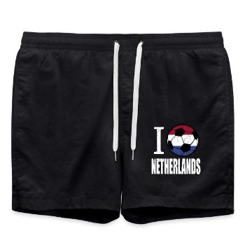 Netherlands Football - Swim Trunks - black - Front - AI Model Male 185 light (185cm)