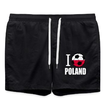 Polen Fußball - Badeshorts - Schwarz - Vorne - AI Model Male 185 light (185cm)