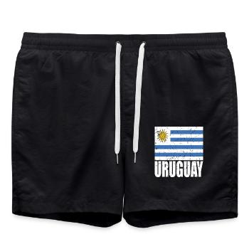 Uruguay Flag - Swim Trunks - black - Front - AI Model Male 185 light (185cm)