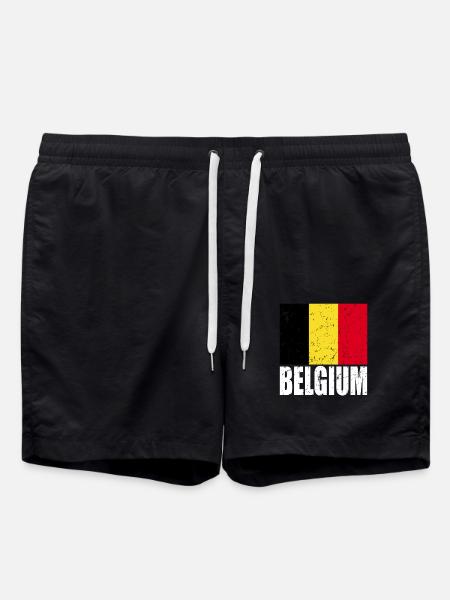 Belgium Flag - Swim Trunks - black