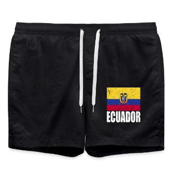 Ecuador Fahne - Badeshorts - Schwarz - Vorne - AI Model Male 185 light (185cm)