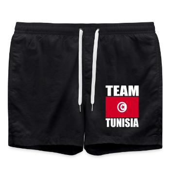 Équipe de Tunisie de football - Short de bain - noir - Devant - AI Model Male 185 light (185cm)