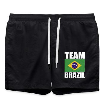 Équipe du Brésil de football - Short de bain - noir - Devant - AI Model Male 185 light (185cm)