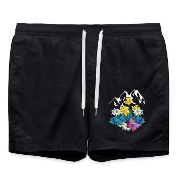 Autriche Tyrol printemps Nature Amoureux de la nature Alm - Short de bain - noir - Devant - AI Model Male 185 light (185cm)