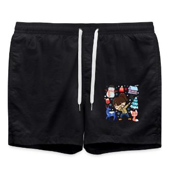 Filles tachetées Cerf des neiges Tempéré d’hiver - Short de bain - noir - Devant - AI Model Male 185 light (185cm)