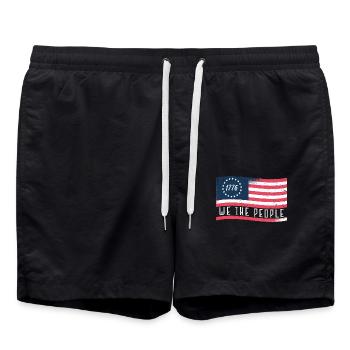 1776 Wir das Volk patriotisch américain - Short de bain - noir - Devant - AI Model Male 185 light (185cm)