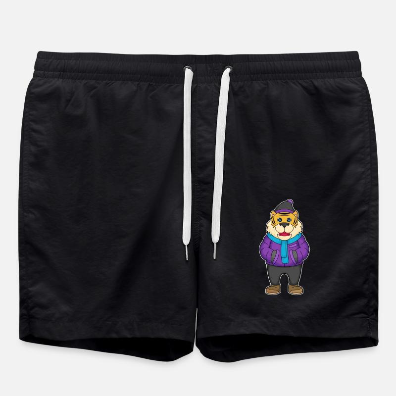 Bonnet écharpe tigre - Short de bain - noir