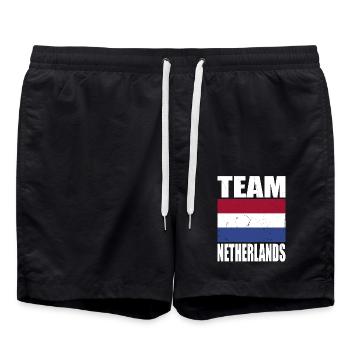 Équipe des Pays-Bas de football - Short de bain - noir - Devant - AI Model Male 185 light (185cm)