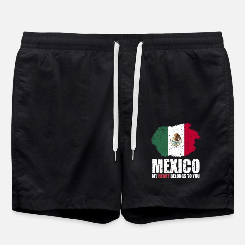 Mexico Flag - Swim Trunks - black