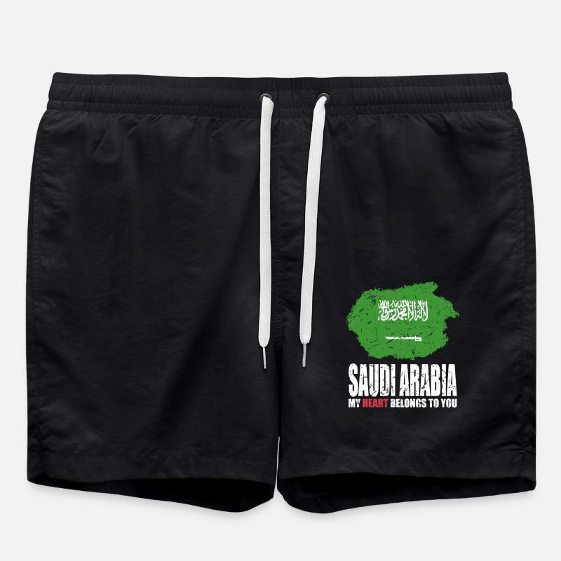 Saudi Arabia flag - Swim Trunks - black