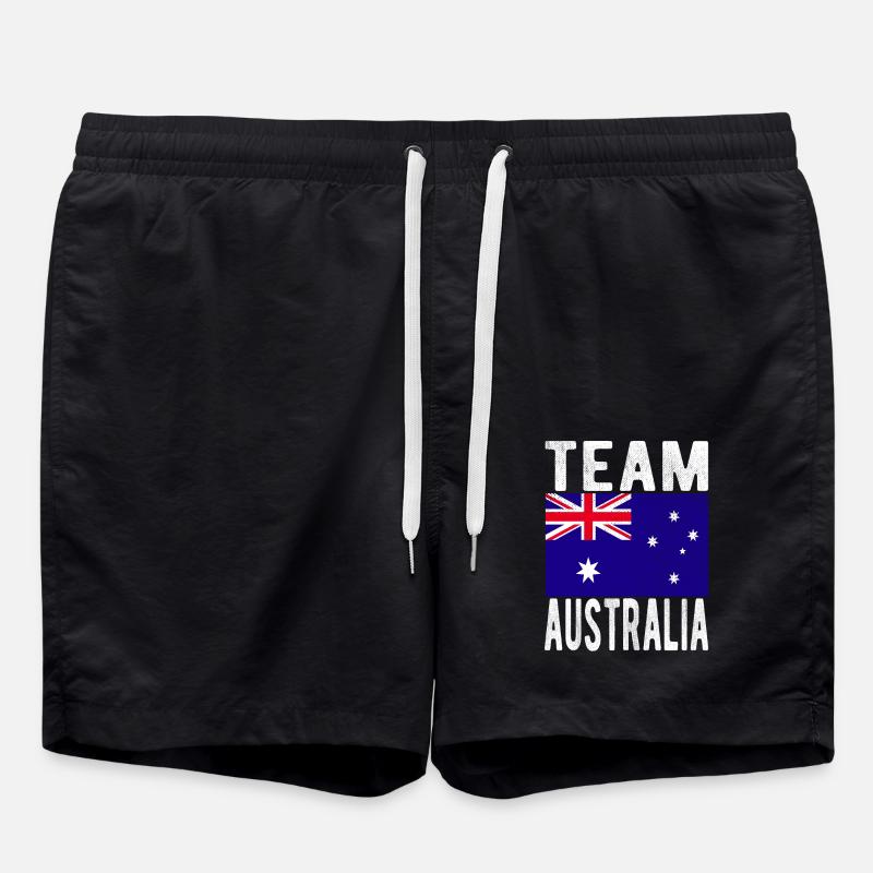 Australia Flag - Swim Trunks - black