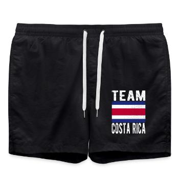 Costa Rica Fahne - Badeshorts - Schwarz - Vorne - AI Model Male 185 light (185cm)