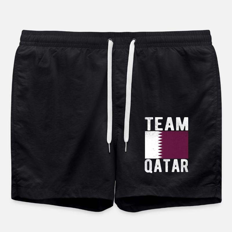 Katar Fahne - Badeshorts - Schwarz