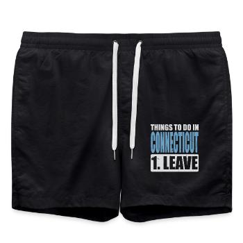 Connecticut Meme - Swim Trunks - black - Front - AI Model Male 185 light (185cm)