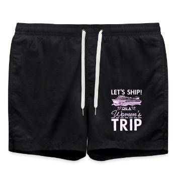 Girls Cruising let's ship on a women's trip - Swim Trunks - black - Front - AI Model Male 185 light (185cm)