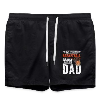 My favorite basketball player calls me dad - Swim Trunks - black - Front - AI Model Male 185 light (185cm)