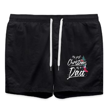 First christmas as a dad - Badeshorts - Schwarz - Vorne - AI Model Male 185 light (185cm)