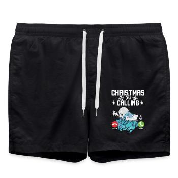Le Père Noël Noël appelle - Short de bain - noir - Devant - AI Model Male 185 light (185cm)
