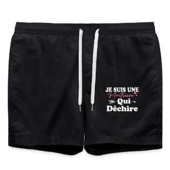 Je suis une Maîtresse qui déchiiiire - Short de bain - noir - Devant - AI Model Male 185 light (185cm)