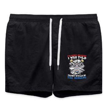 I'm Here Because I Was Told There Would Be Tag - Badeshorts - Schwarz - Vorne - AI Model Male 185 light (185cm)