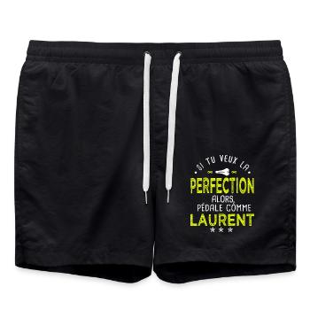laurent si tu veux la perfection à vélo cycliste - Short de bain - noir - Devant - AI Model Male 185 light (185cm)