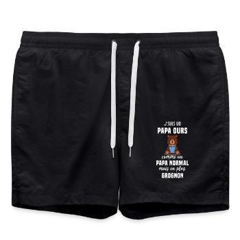 Je suis un papa ours comme un papa normal cadeau - Short de bain - noir - Devant - AI Model Male 185 light (185cm)