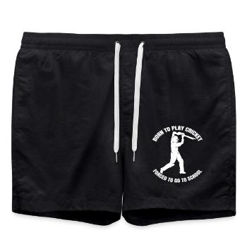 Kricket Team Spruch Cricket Geschenk Kricketfan - Badeshorts - Schwarz - Vorne - AI Model Male 185 light (185cm)
