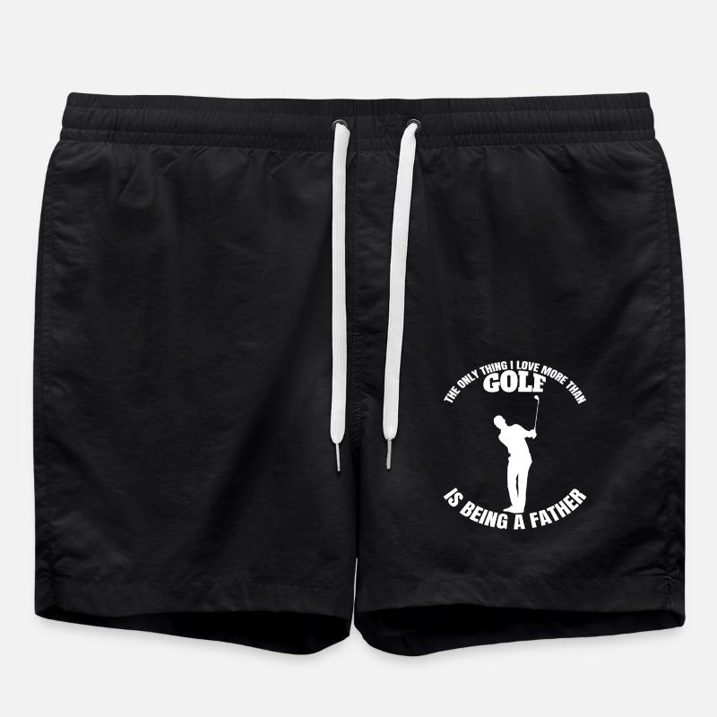 Golf Vater Golfschläger Golfball Dad Golfspieler - Badeshorts - Schwarz