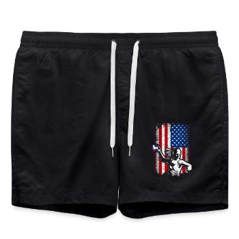 Usa American flag handball 4th of july - Badeshorts - Schwarz - Vorne - AI Model Male 185 light (185cm)