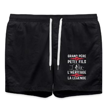 Grand-Père Et Petit Fils l'héritage et la legende - Short de bain - noir - Devant - AI Model Male 185 light (185cm)