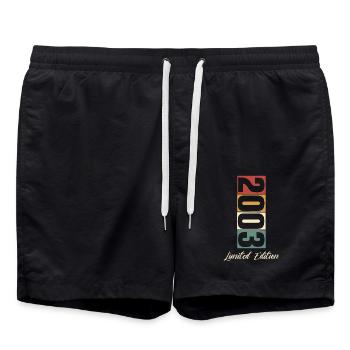 20e anniversaire 2003 Né 20 ans - Short de bain - noir - Devant - AI Model Male 185 light (185cm)
