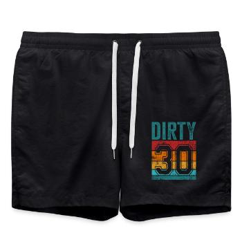 30th birthday 30 years old Dirty 30 - Swim Trunks - black - Front - AI Model Male 185 light (185cm)