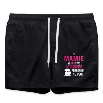 Si mamie ne peut pas le cuisiner, personne ne peut - Short de bain - noir - Devant - AI Model Male 185 light (185cm)