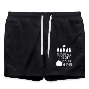 Si maman ne peut pas le cuisiner personne ne peut - Short de bain - noir - Devant - AI Model Male 185 light (185cm)