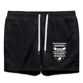 Hommes égaux meilleurs deviennent rugbymen - Short de bain - noir - Devant - AI Model Male 185 light (185cm)