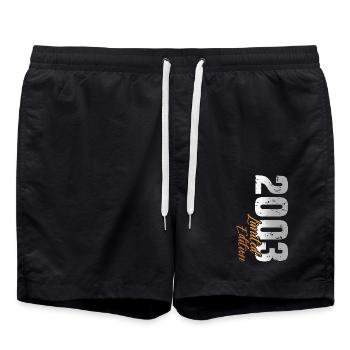 20th birthday 2003 Born 20 years - Swim Trunks - black - Front - AI Model Male 185 light (185cm)