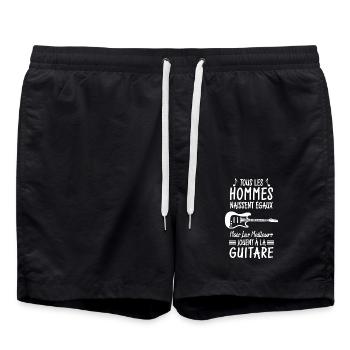 Les meilleurs hommes jouent à la guitare - Short de bain - noir - Devant - AI Model Male 185 light (185cm)