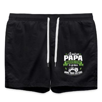 Je suis un papa agriculteur et je gère le deux - Short de bain - noir - Devant - AI Model Male 185 light (185cm)