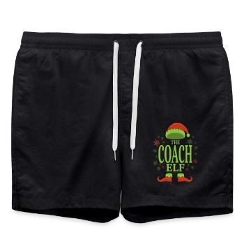 Coach Christmas team - Swim Trunks - black - Front - AI Model Male 185 light (185cm)