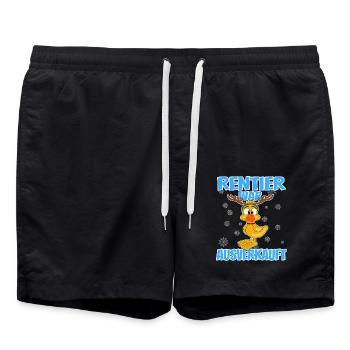 Weihnachten - Rentier war ausverkauft lustige Ente - Badeshorts - Schwarz - Vorne - AI Model Male 185 light (185cm)