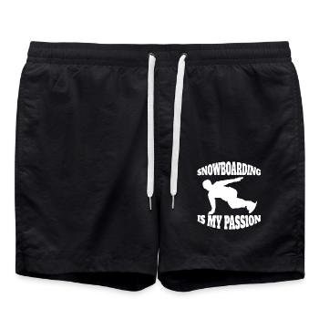 Snowboard Wintersport Snowboardfahrer Spruch - Badeshorts - Schwarz - Vorne - AI Model Male 185 light (185cm)