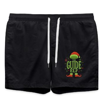 Guide touristique Elfe de Noël - Short de bain - noir - Devant - AI Model Male 185 light (185cm)
