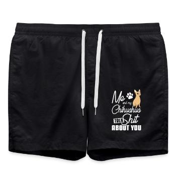 Me and my chihuahua talk abuout you - Badeshorts - Schwarz - Vorne - AI Model Male 185 light (185cm)